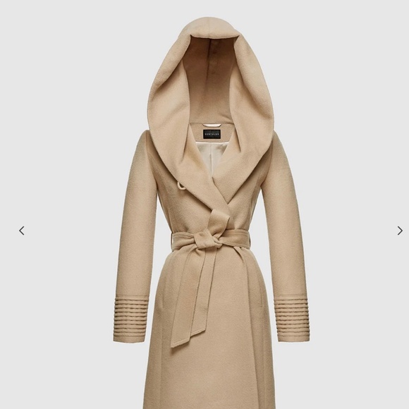 Baby Alpaca Mid Length Hooded Wrap Coat - Picture 1 of 4